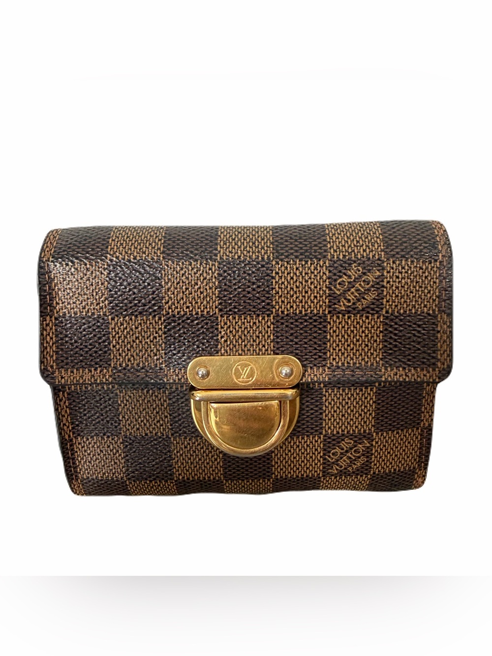 Louis Vuitton Brown Damier Ebene Compact Clasp Wallet